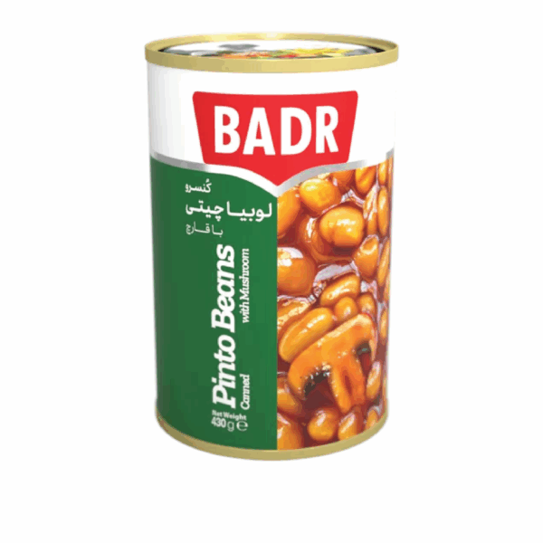 کنسرو خوراک لوبیا چیتی با قارچ بدر - ۴۳۰ گرمی